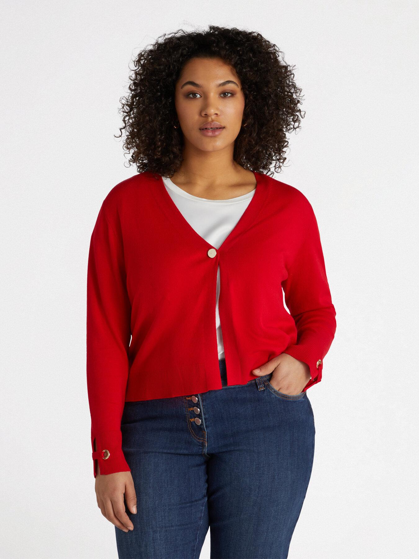 Cardigan with detail on sleeve image number 2