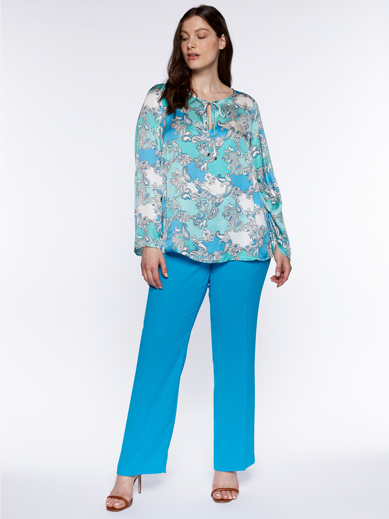 Blusa in raso dalla stampa liberty image number 2
