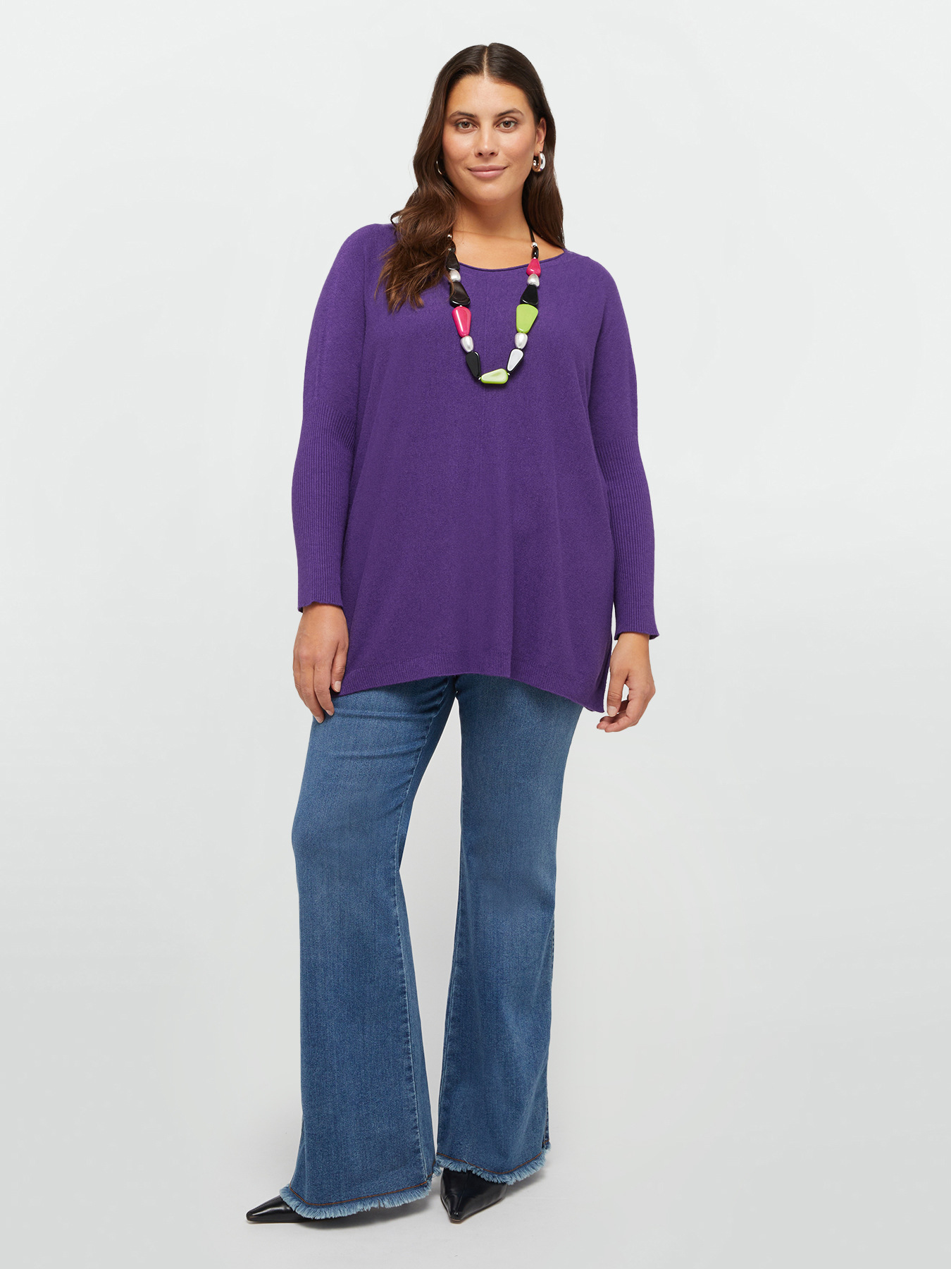 Oversize-Pullover mit gerippten &Auml;rmeln image number 0