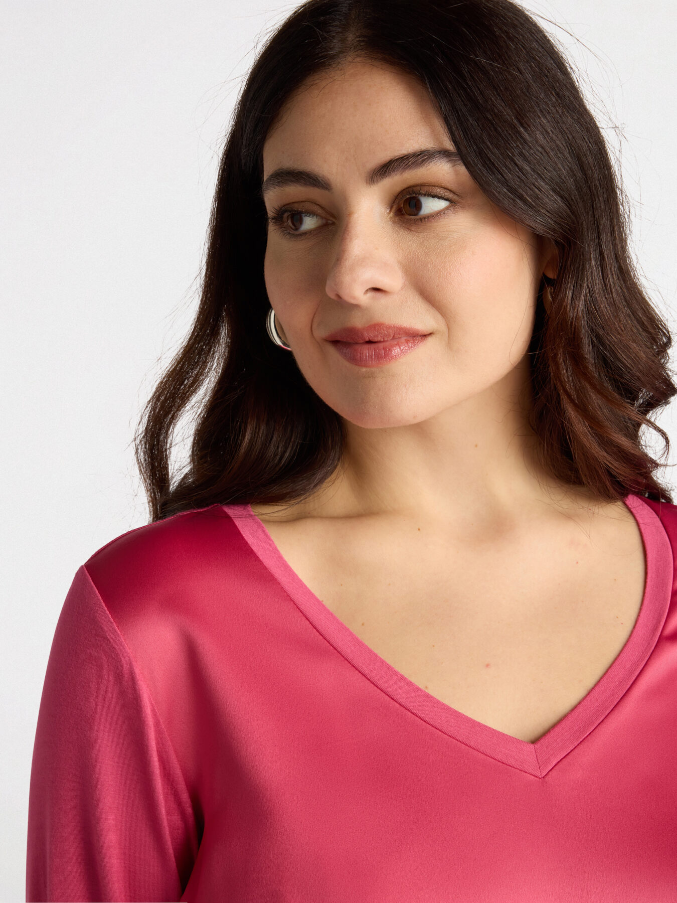 Long-sleeved dual fabric T-shirt image number 3