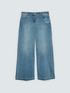Jean Wide Leg avec application florale image number 4