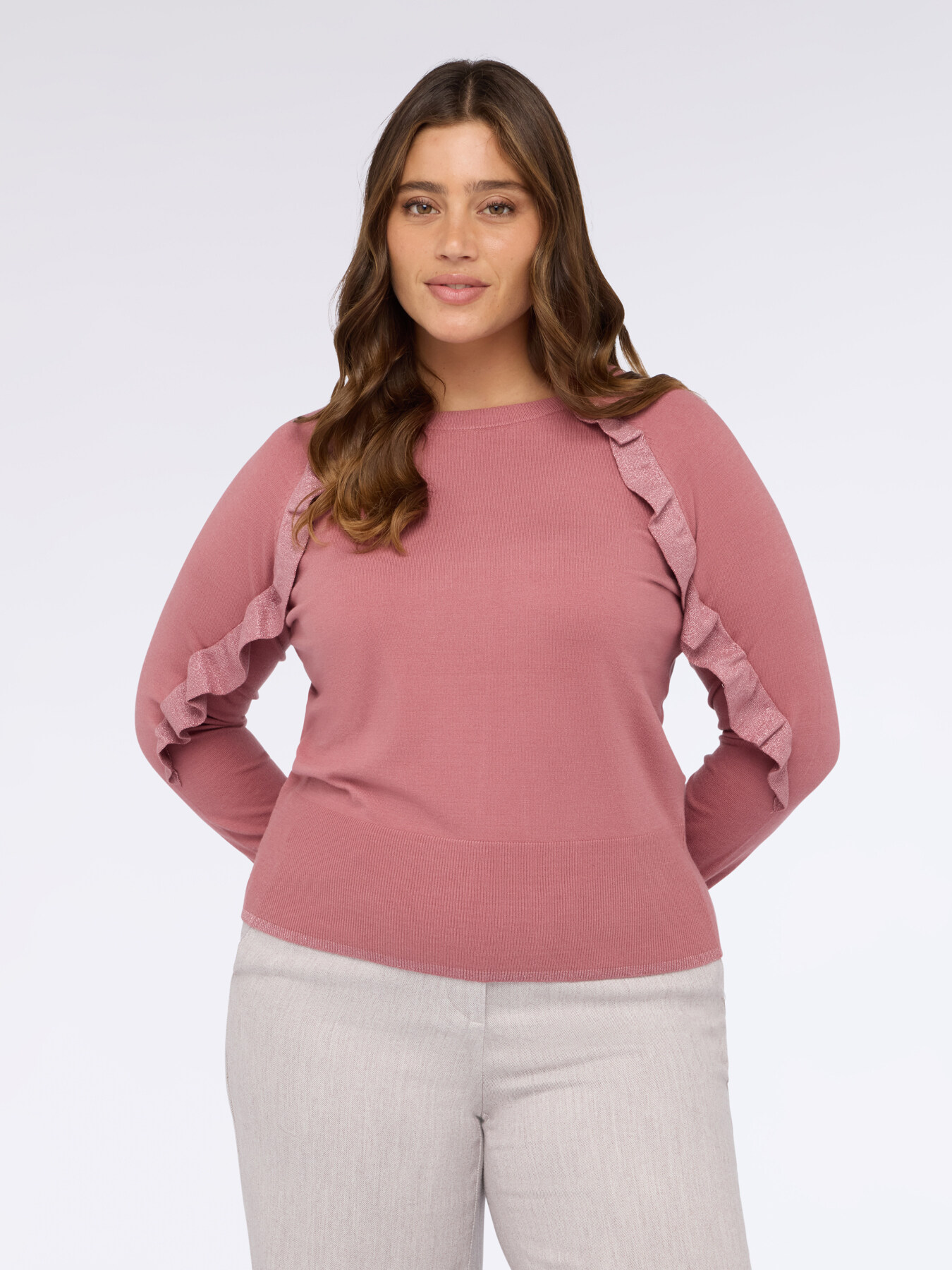 Rundhals-Pullover mit R&uuml;schen image number 2