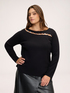 Boat-neck sweater with jewel embellishments image number 0