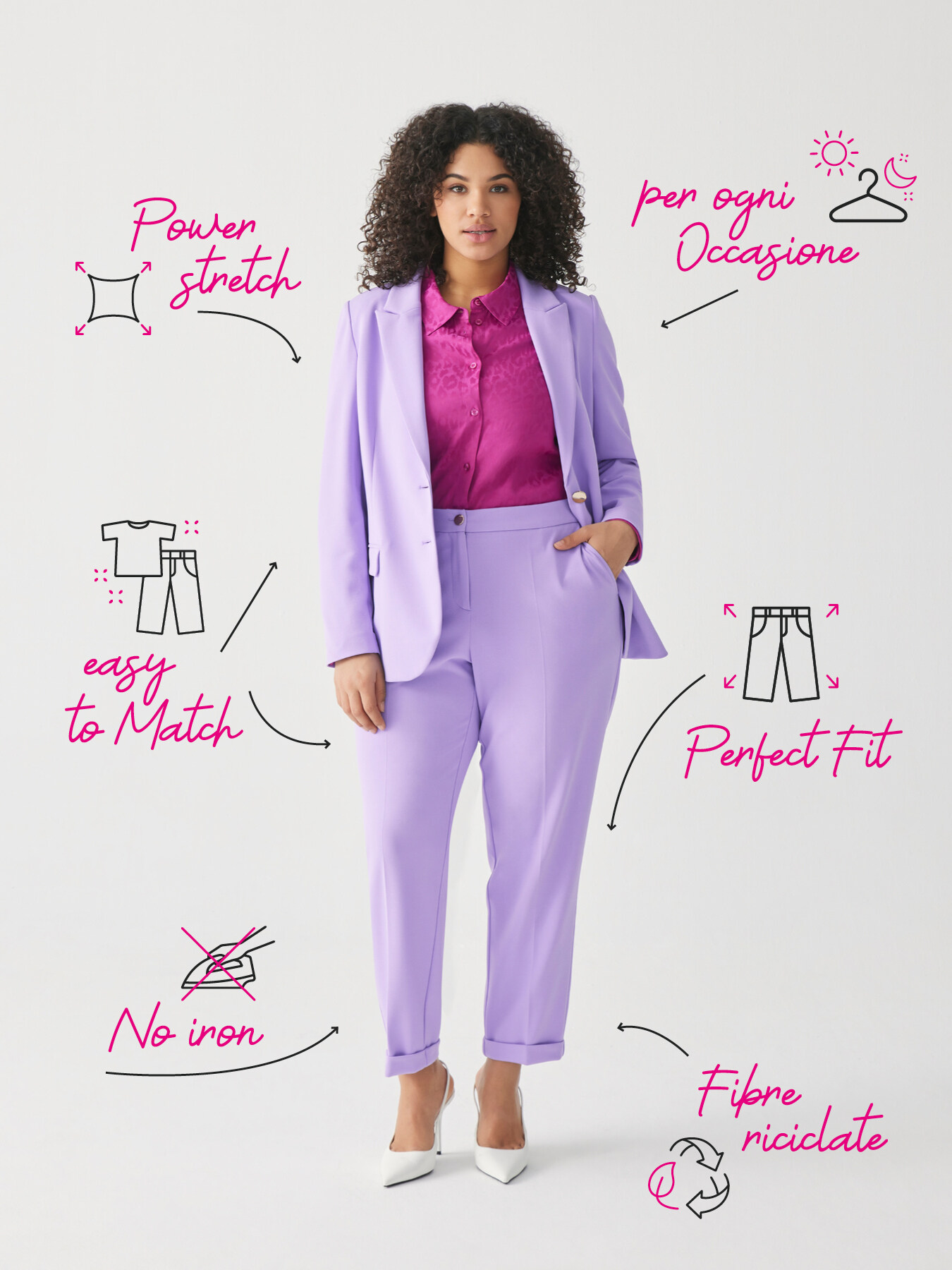 Crepe scuba fabric carrot fit trousers image number 6