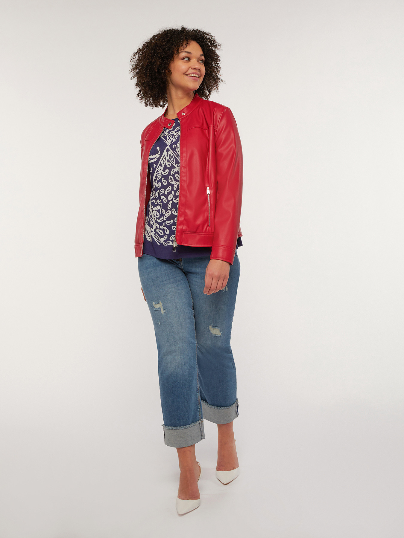 Jacke aus Lederimitat mit Rei&szlig;verschluss image number 0