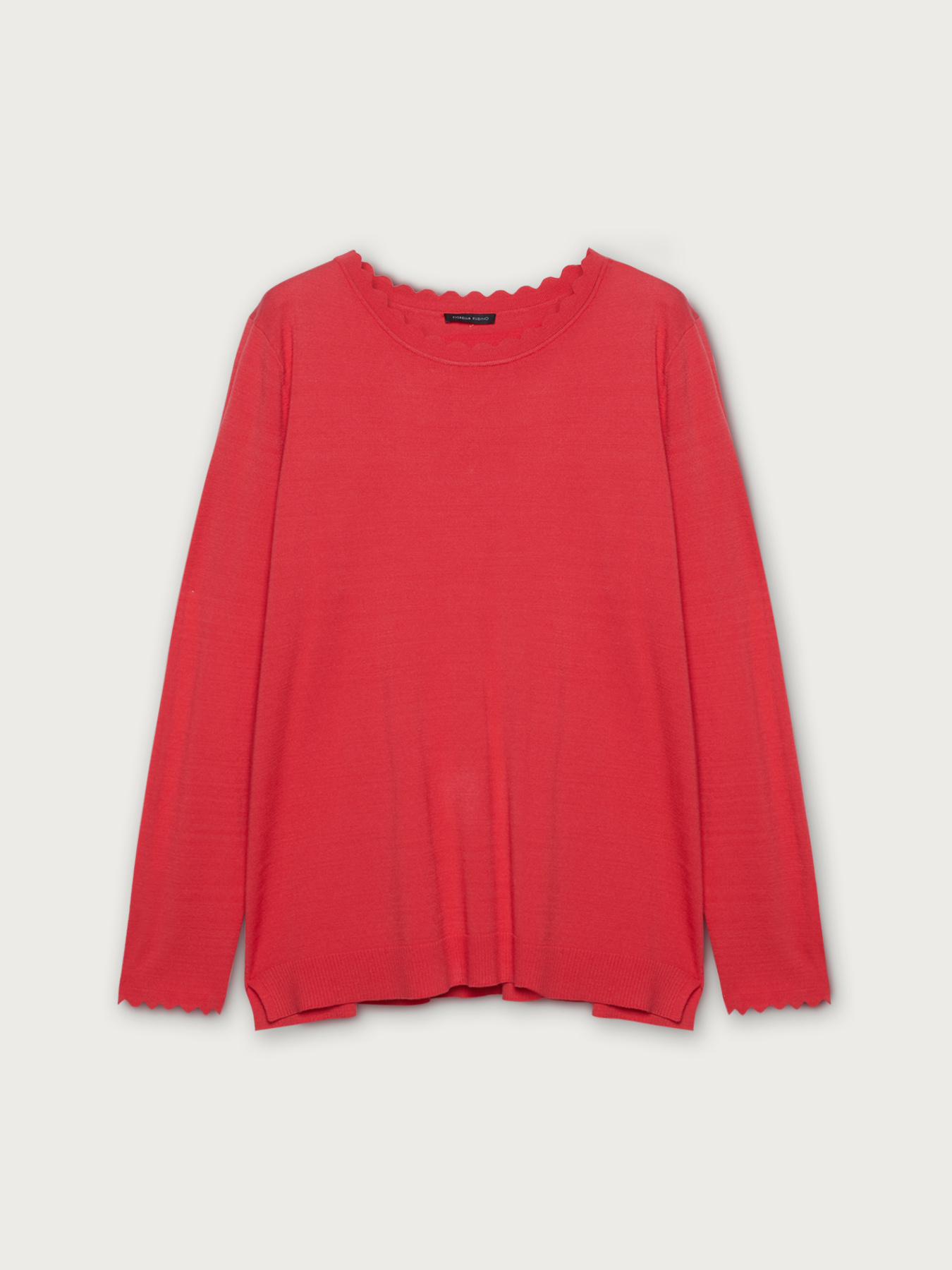 Pullover mit Ausschnitt mit Festonspitze image number 3