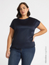 Blusa in raso e jersey image number 0