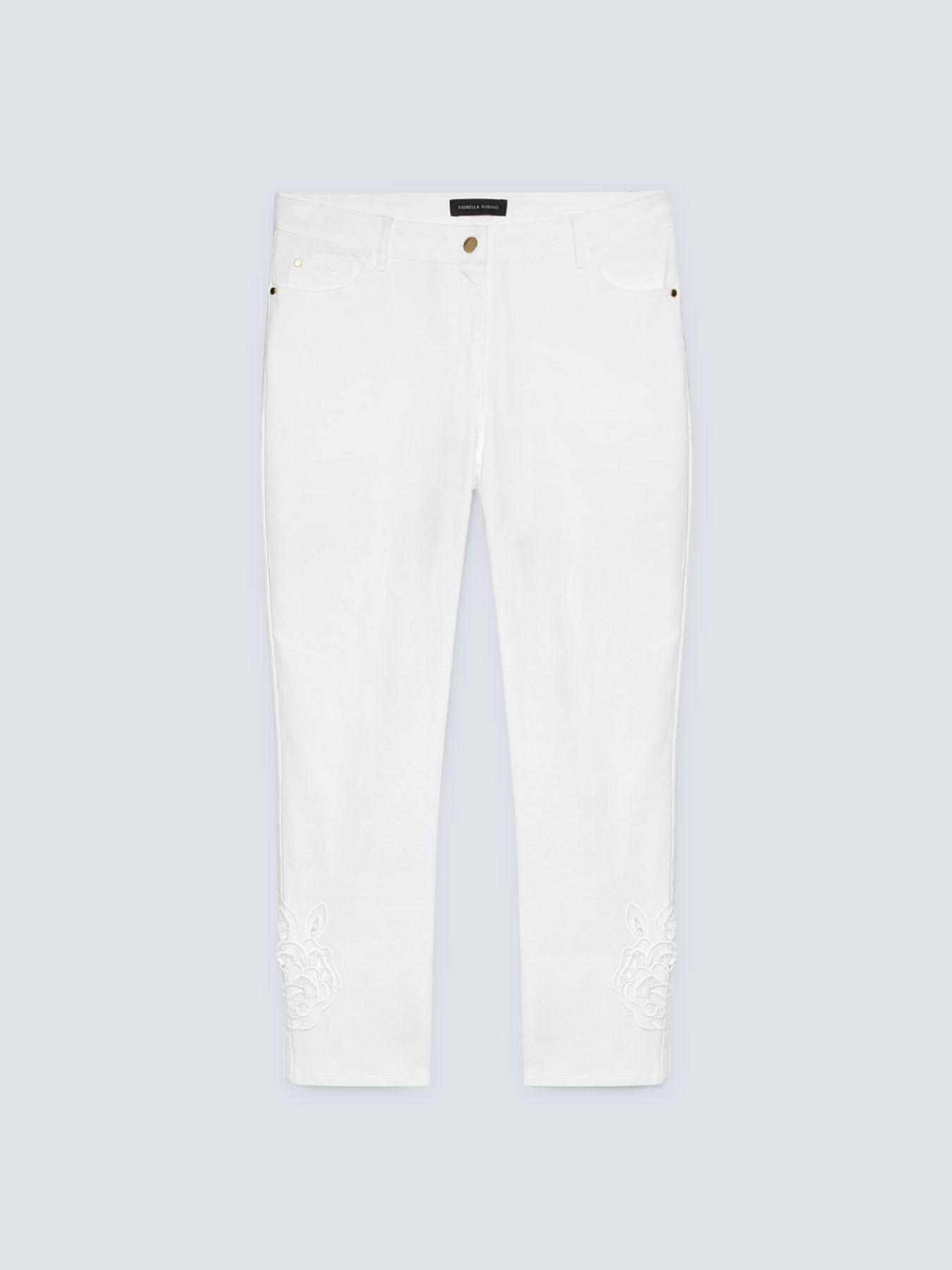 skinny trousers with embroidery image number 4