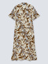 Vestido camisero con estampado de hojas image number 4