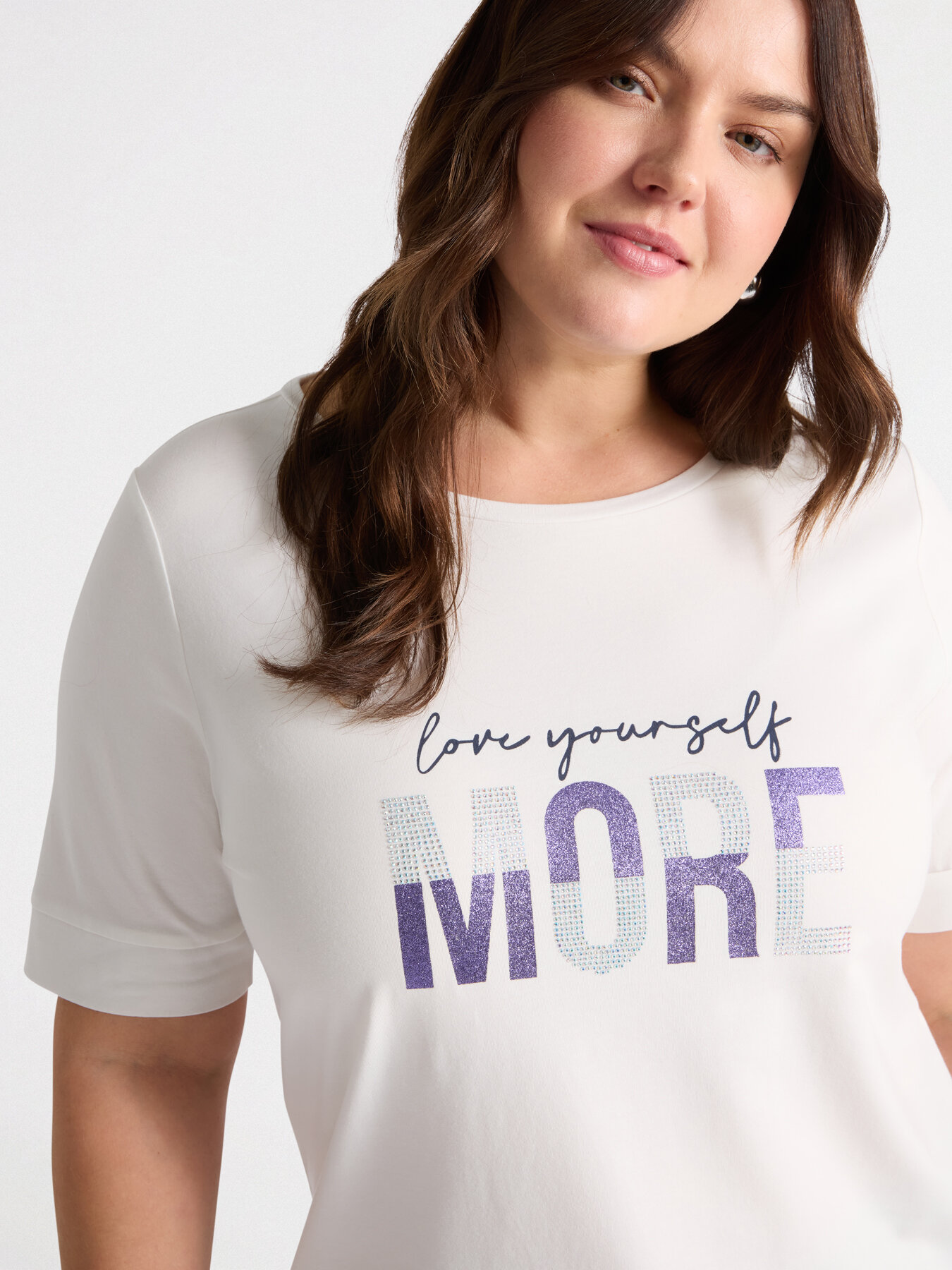T-shirt with motivational lettering and bow image number 2
