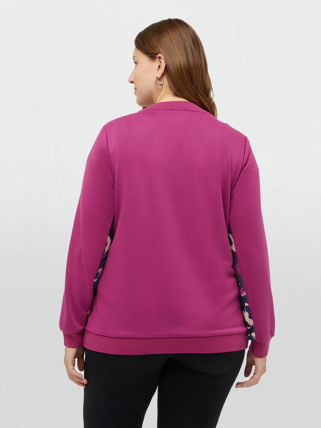 Sweatshirt with printed inserts and sparkly details image number 1