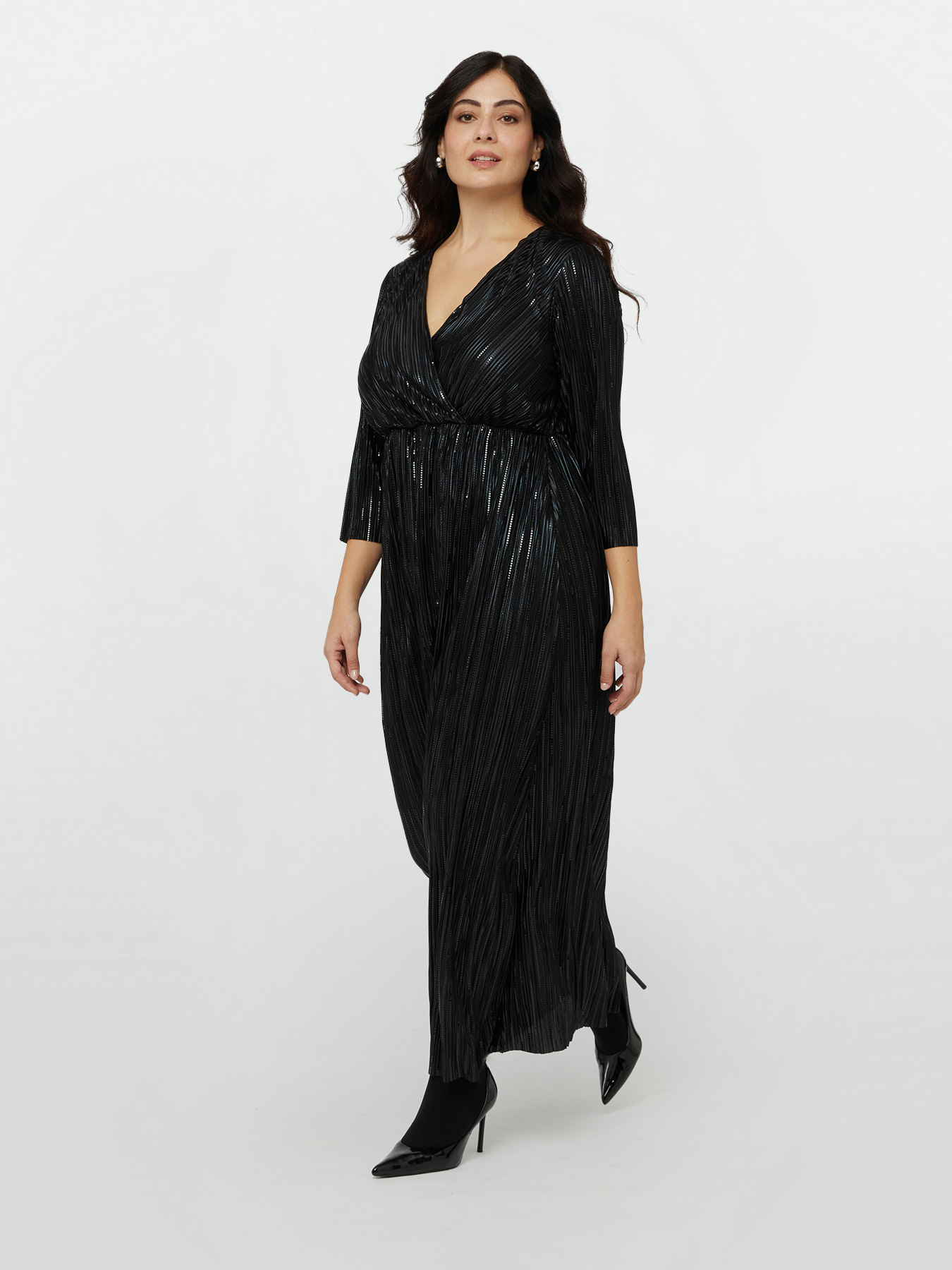 Robe longue en jersey lam&eacute; image number 0