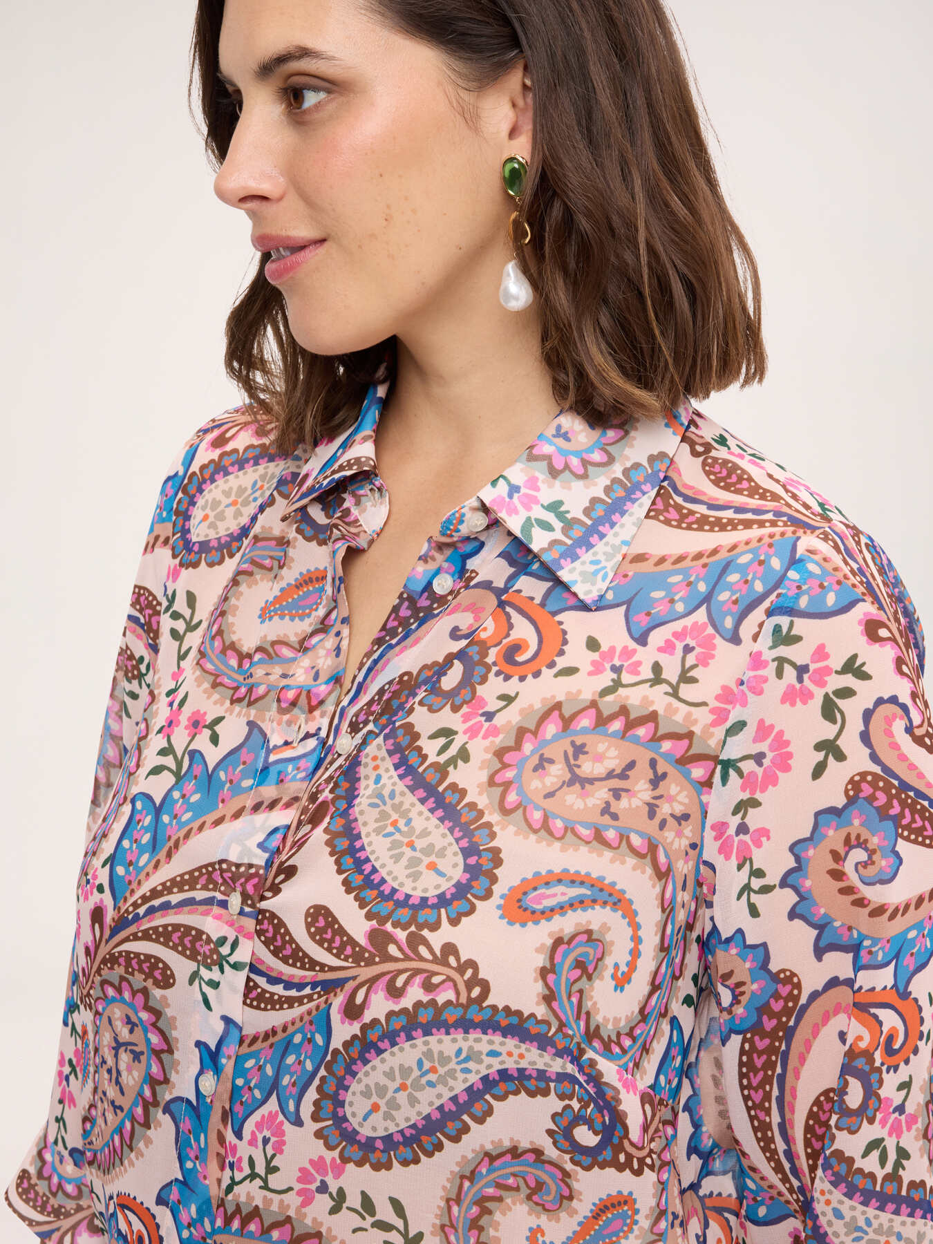 Georgette shirt with print image number 3