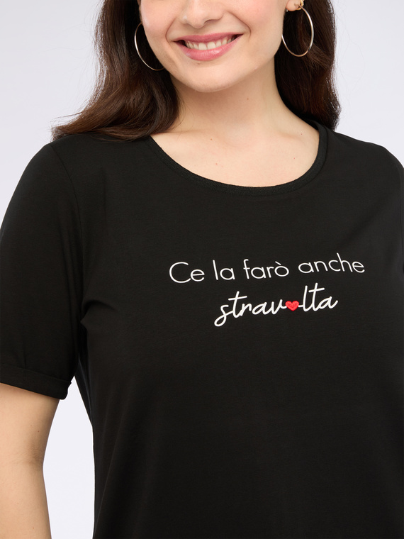 T-shirt en jersey avec inscription amusante