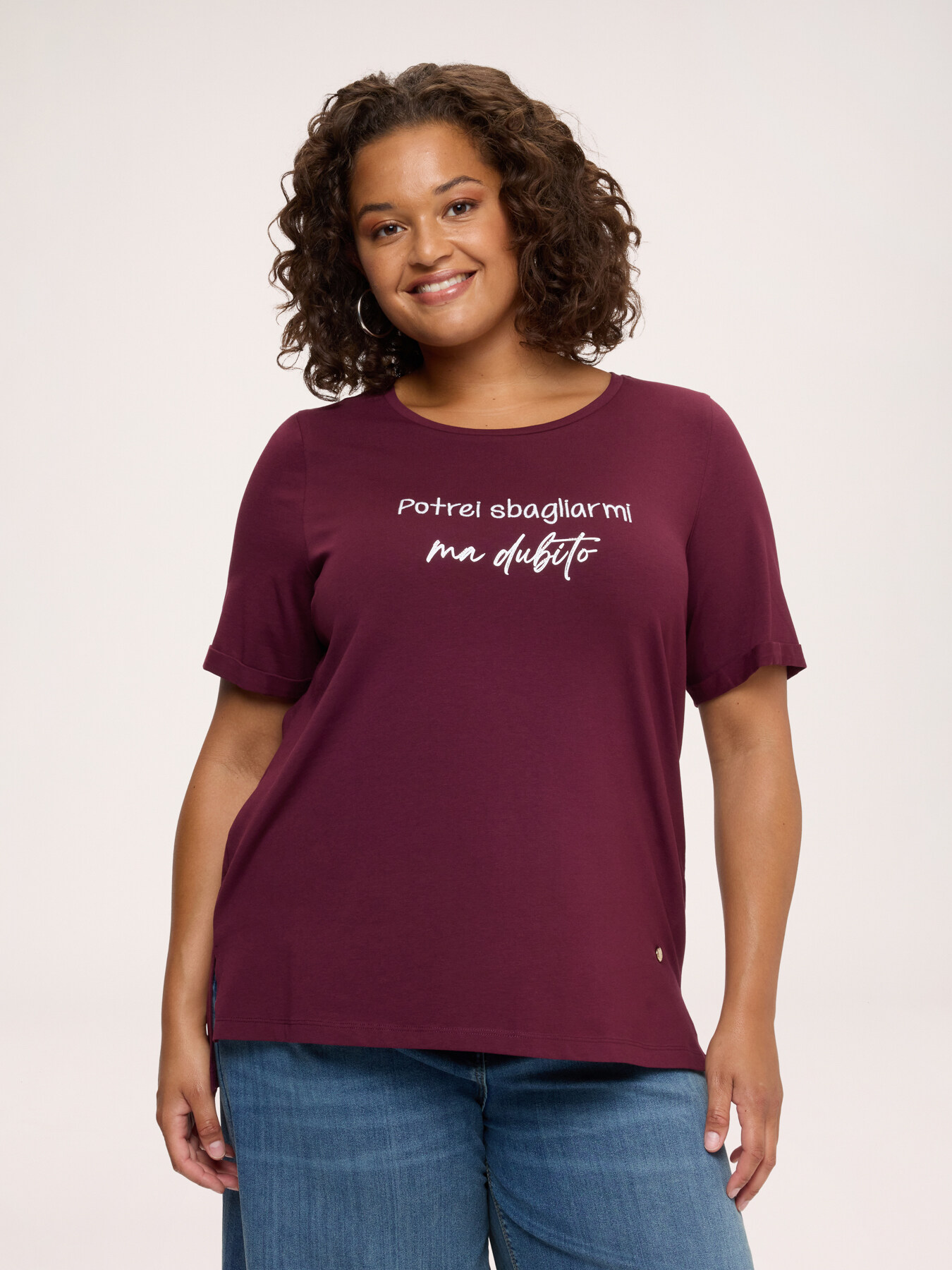 T-shirt en coton avec inscription ironique image number 0