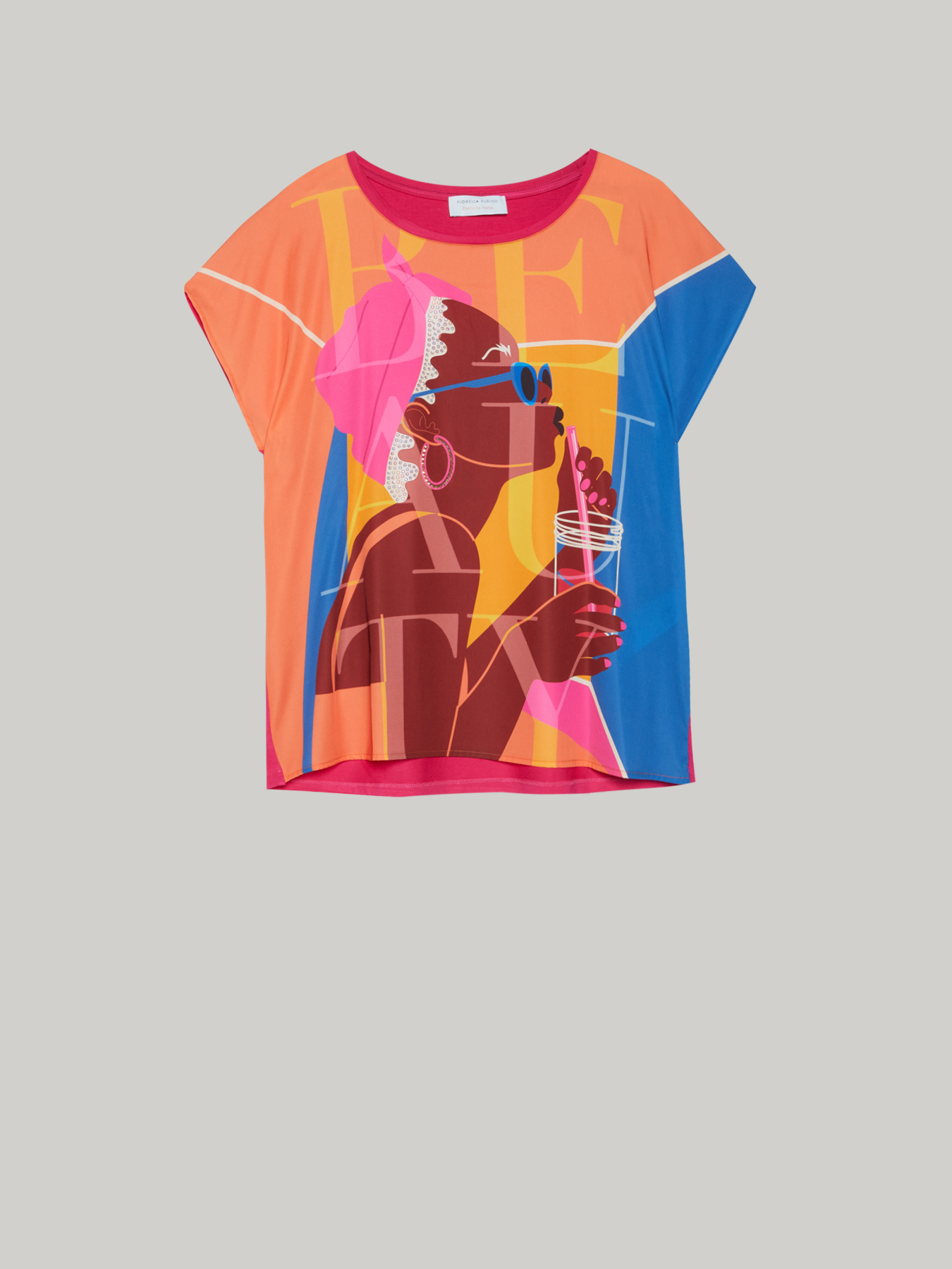 Camiseta de colores con estampado de cara image number 3