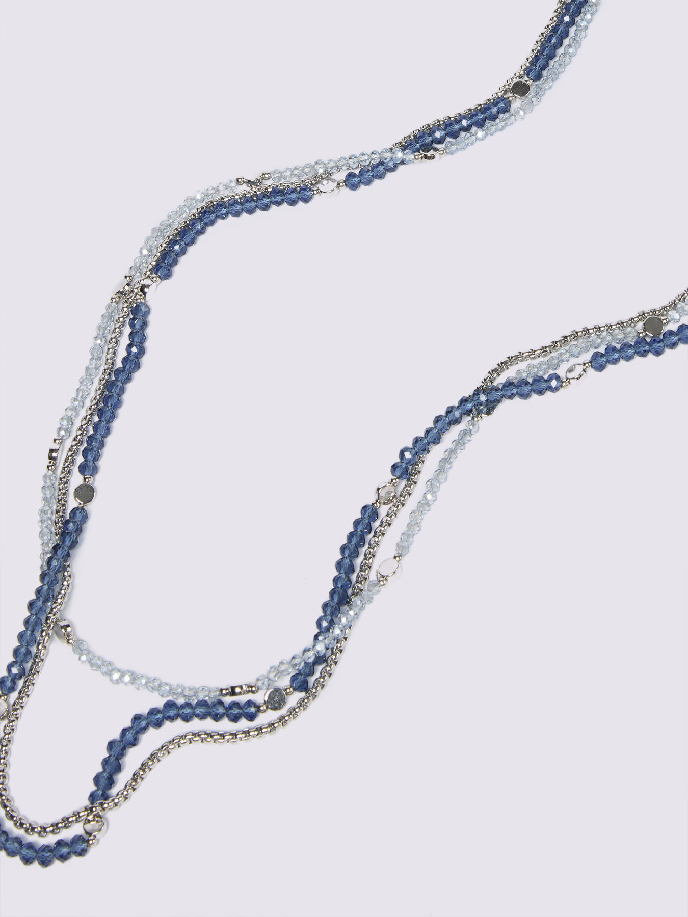 Mehrstrangige Halskette mit Perlen und Kettchen image number 2