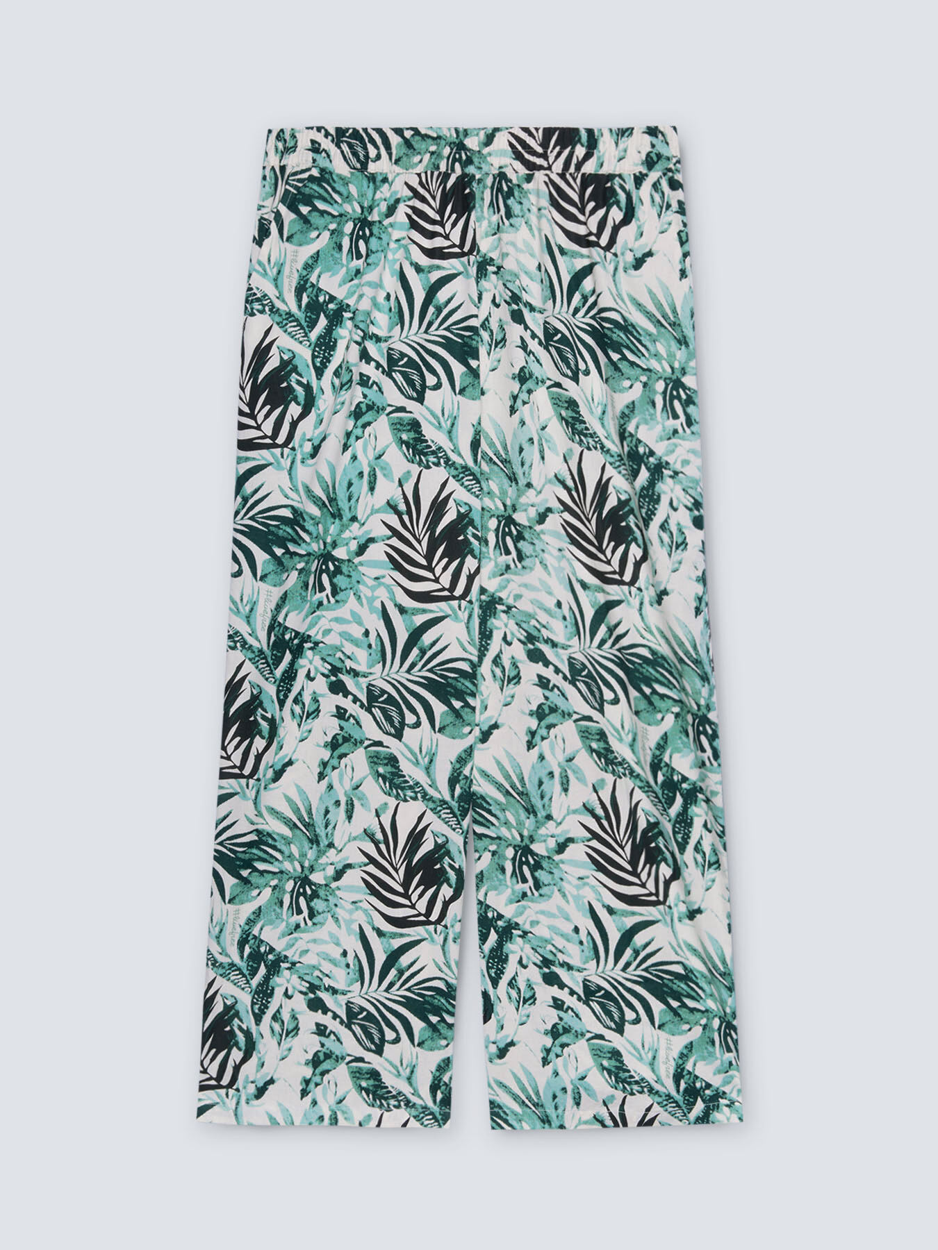 Pantaloni in cotone e lino dalla stampa giungla image number 4