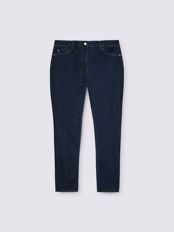 Jean skinny lavage bleu fonc&eacute;