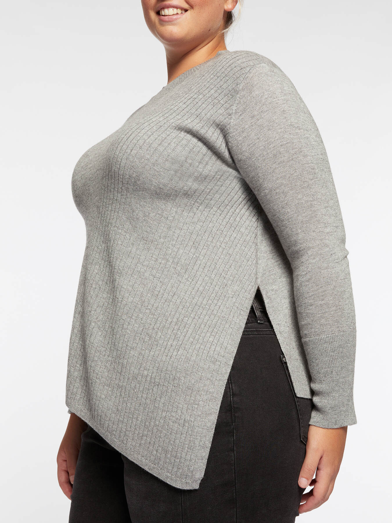 Maglia con parti a coste in lana e viscosa image number 2