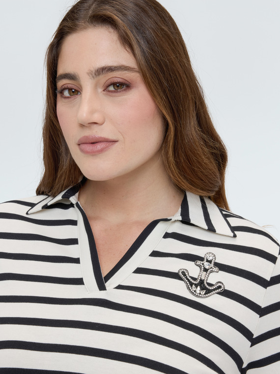 Jersey T-shirt in marini&egrave;re style