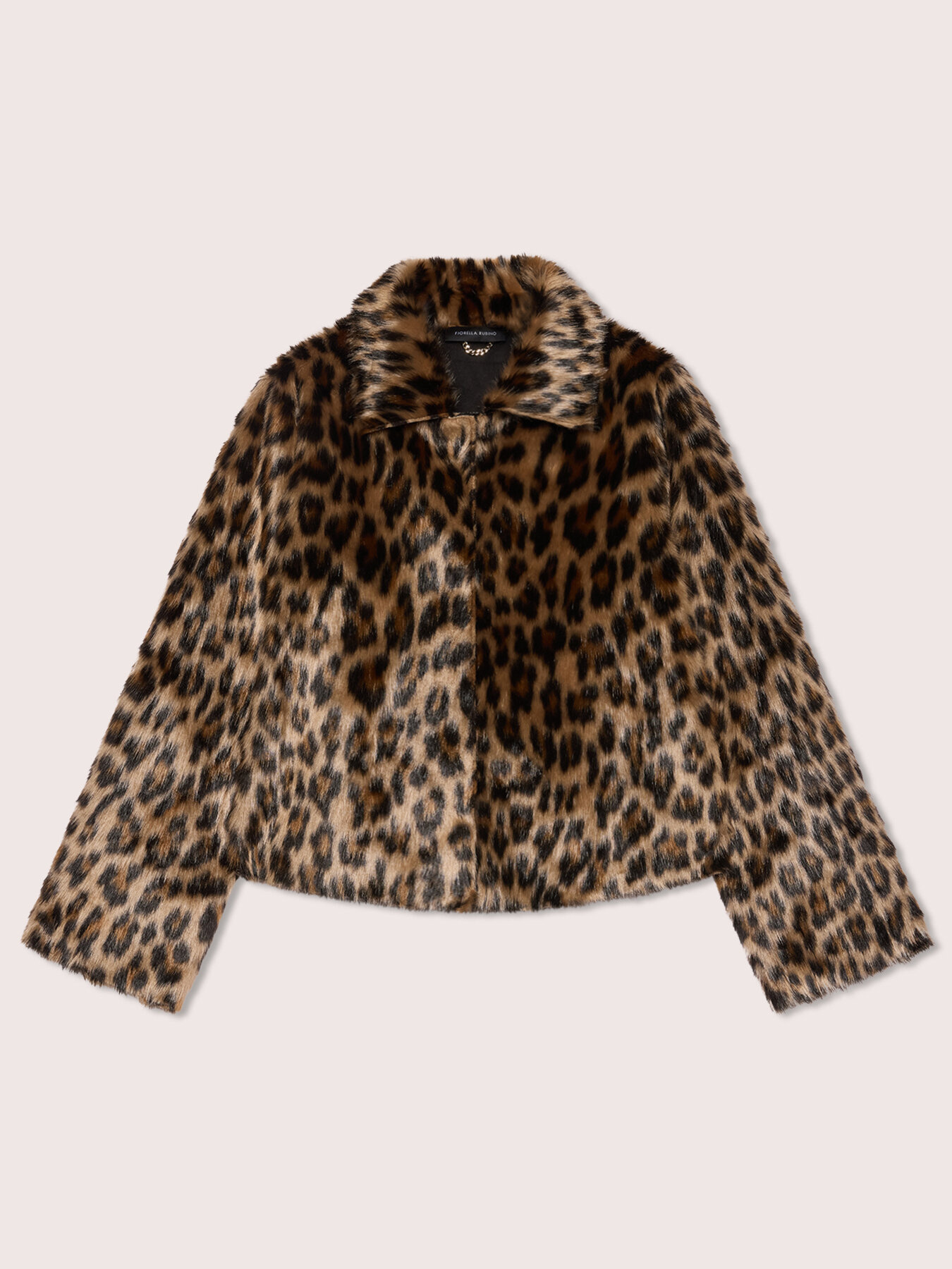 Short animal-print faux fur jacket image number 5