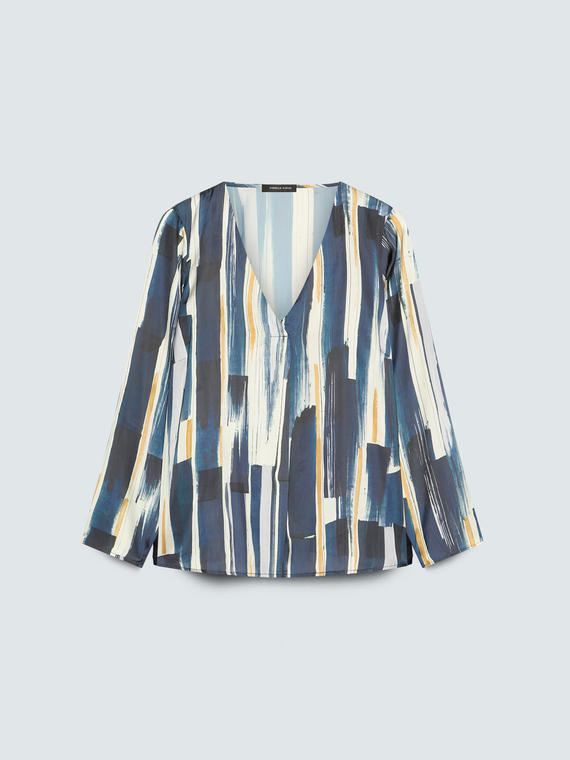 Printed satin blouse