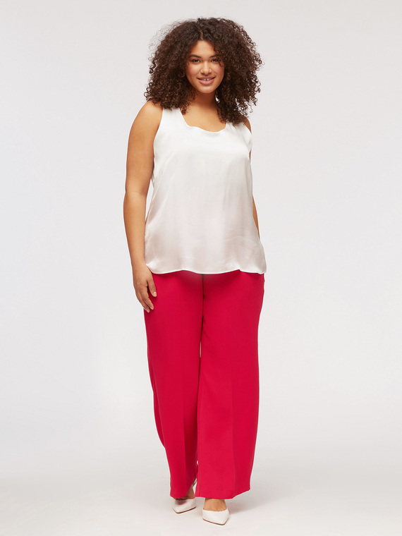 Fiorella Rubino Top in raso con cristalli applicati Donna