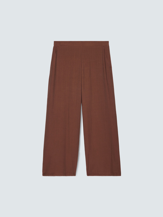 Pantalon Wide Leg en m&eacute;lange viscose