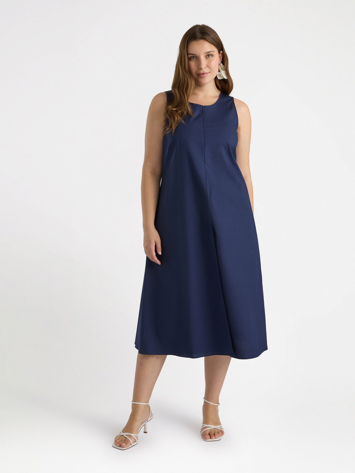 Flared dress with overlay image number 0