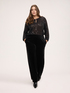 Wide Leg Velvet Trousers image number 2