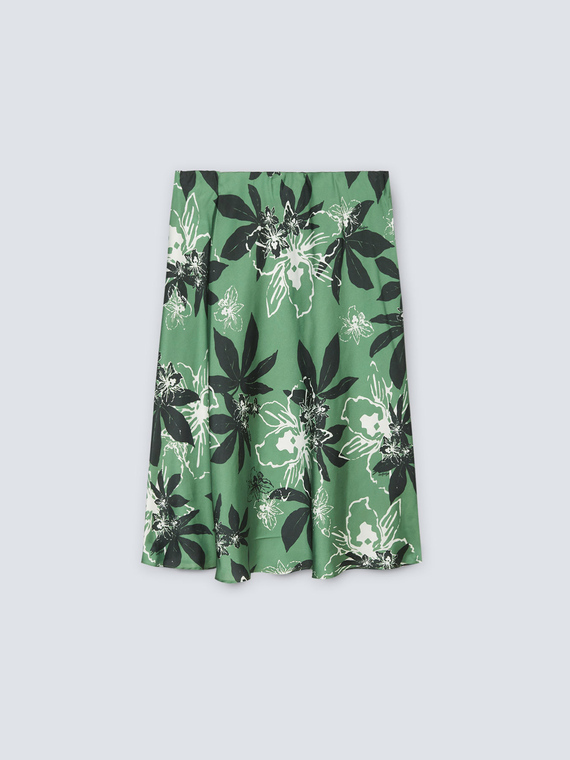Falda con estampado de hojas