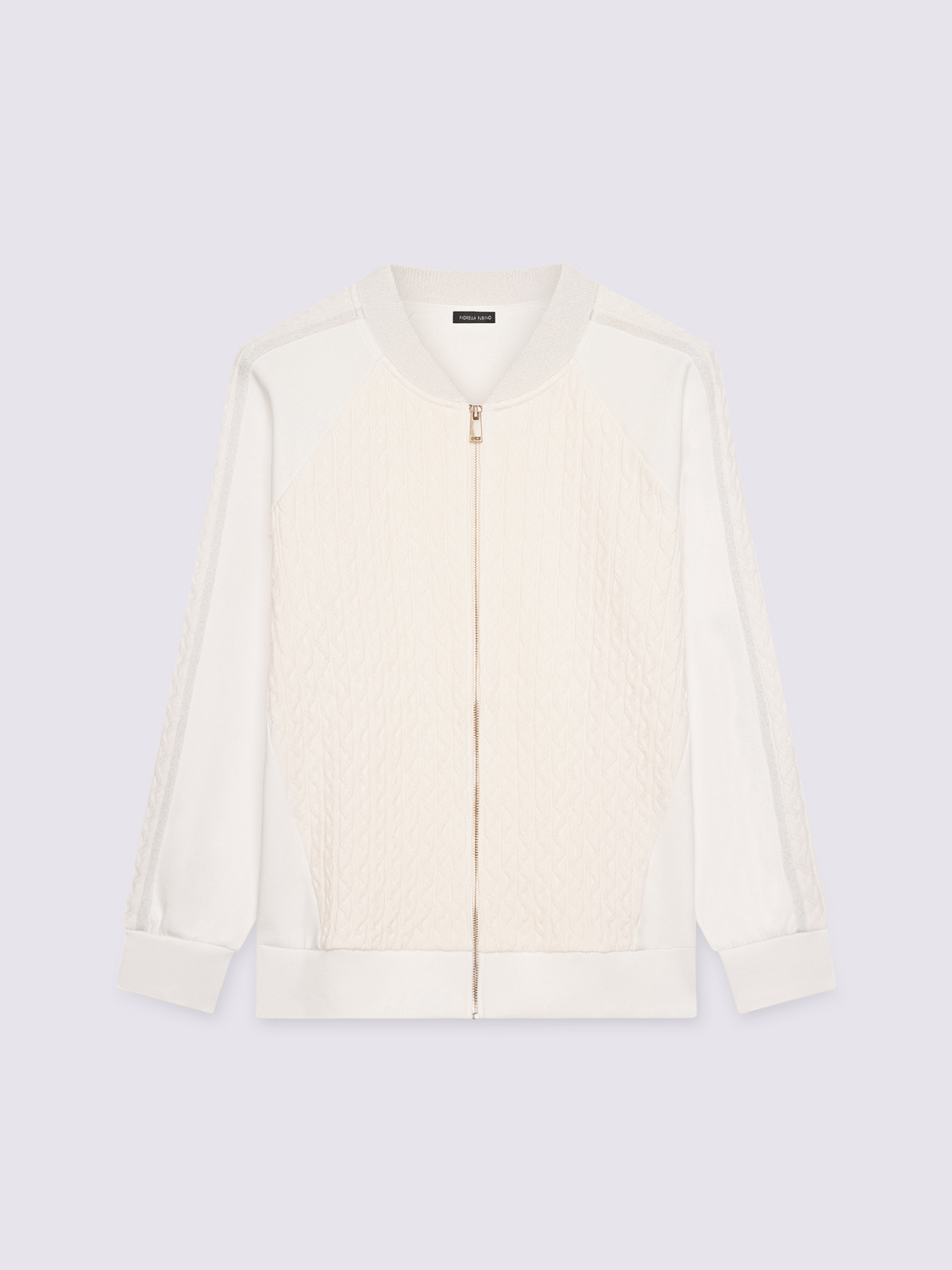 Sudadera abierta con cremallera de doble tejido image number 4