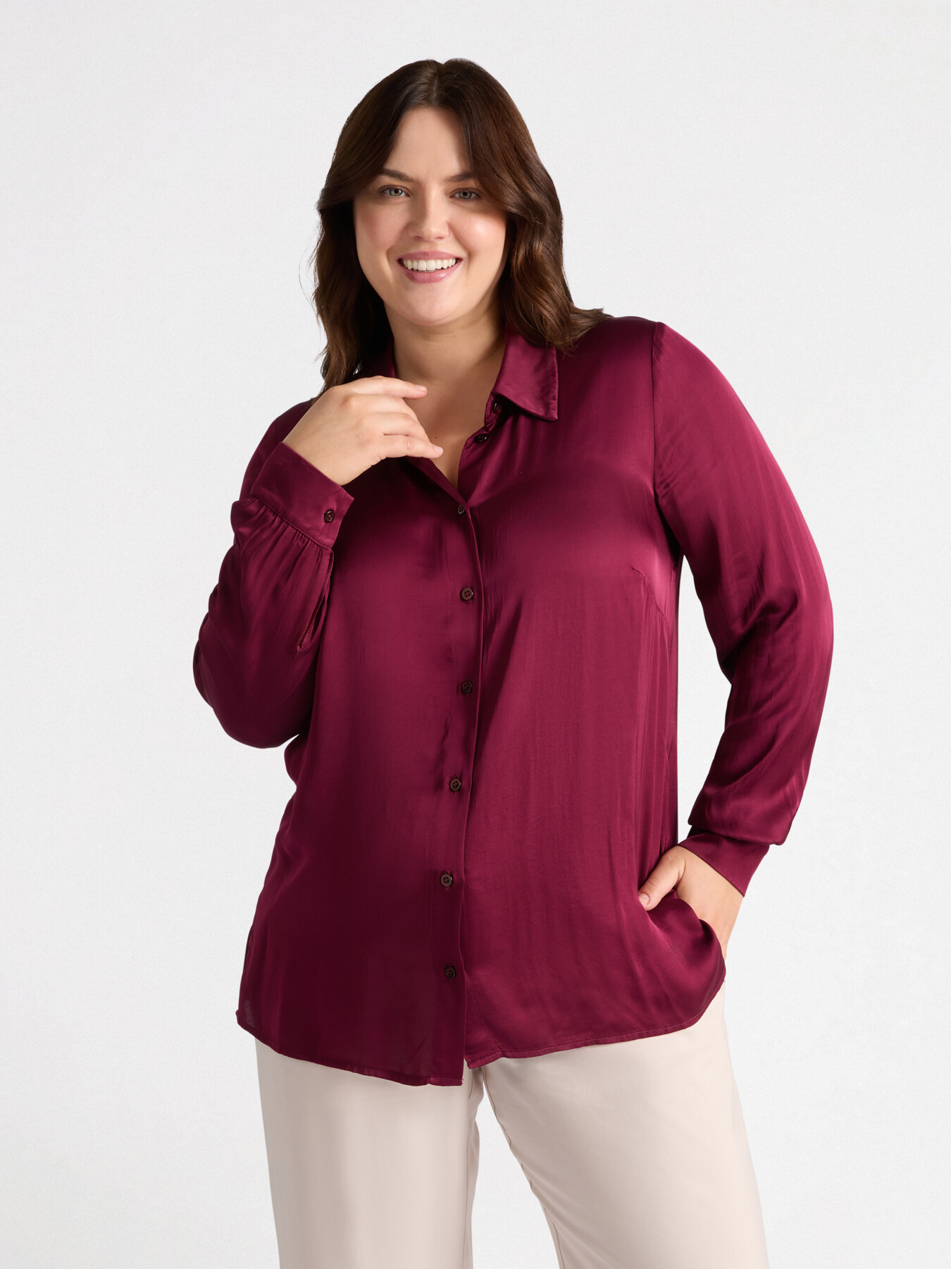 Satin shirt image number 0