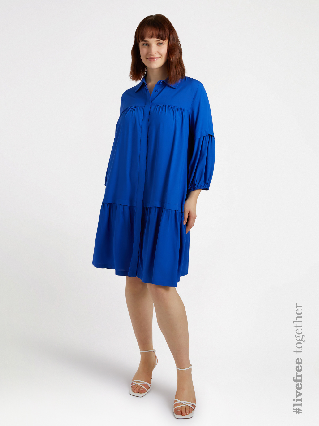 LENZING&trade; ECOVERO&trade; viscose flounced dress image number 0