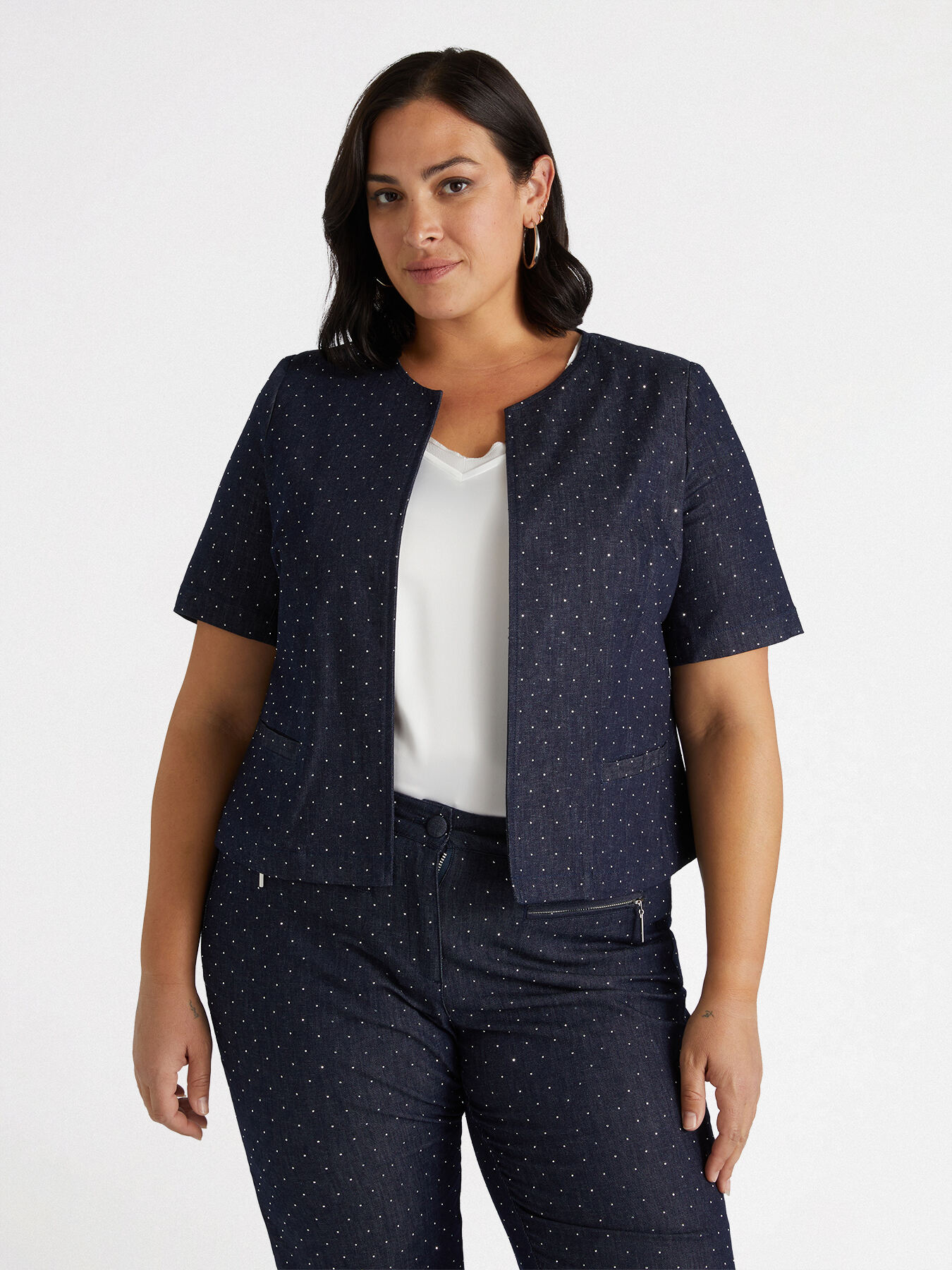 Giacca in denim con punti luce image number 0