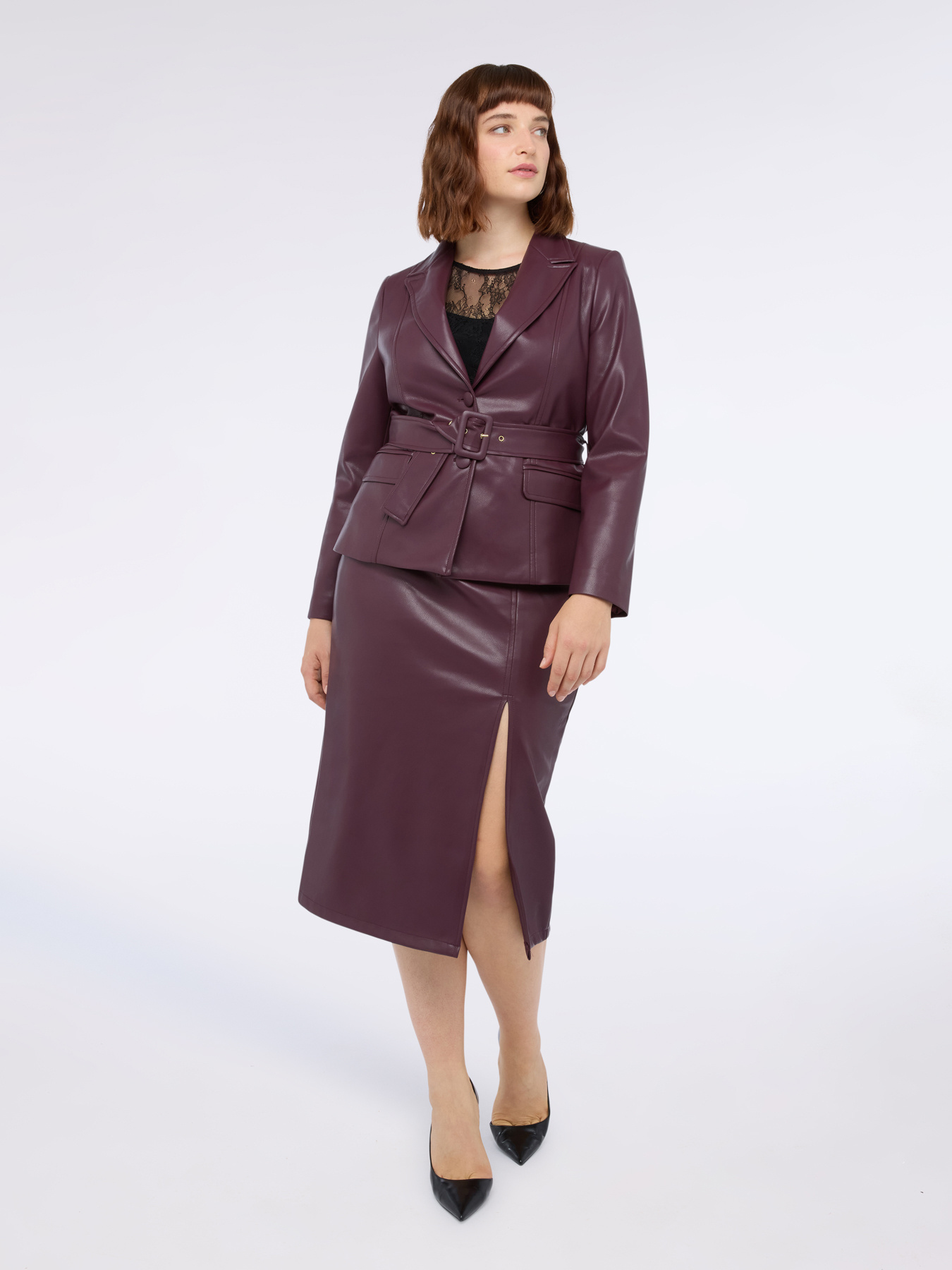 Bleistiftrock mit Frontschlitz image number 4