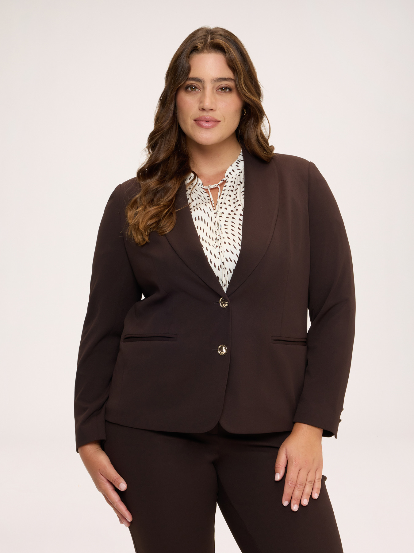 Cropped blazer in stretch fabric image number 0