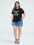 Jeans shorts with elasticated waist image number 2