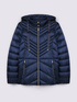 Quilted down jacket with chevron pattern and hood image number 4