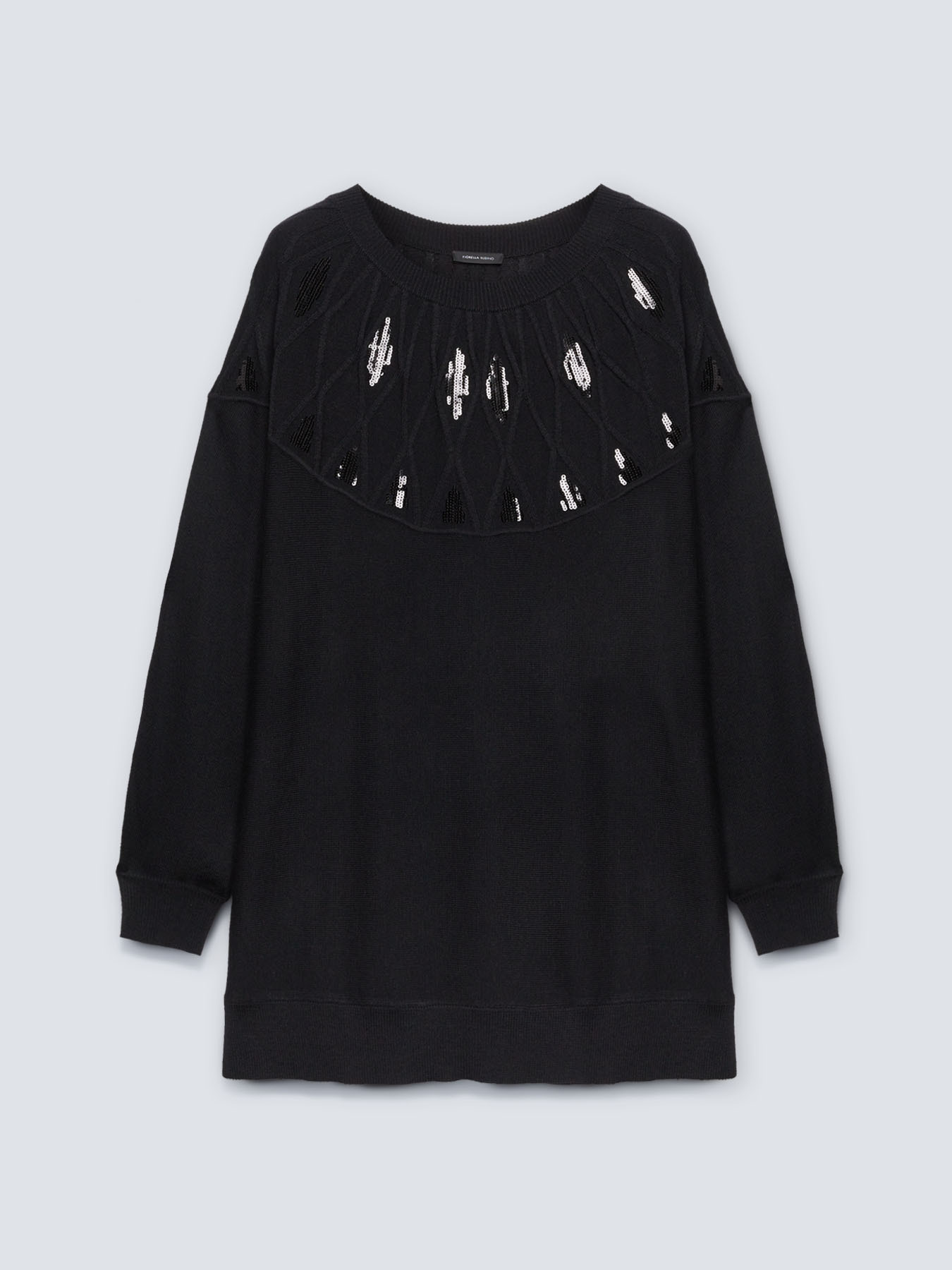 Pull &agrave; losanges et broderie image number 3