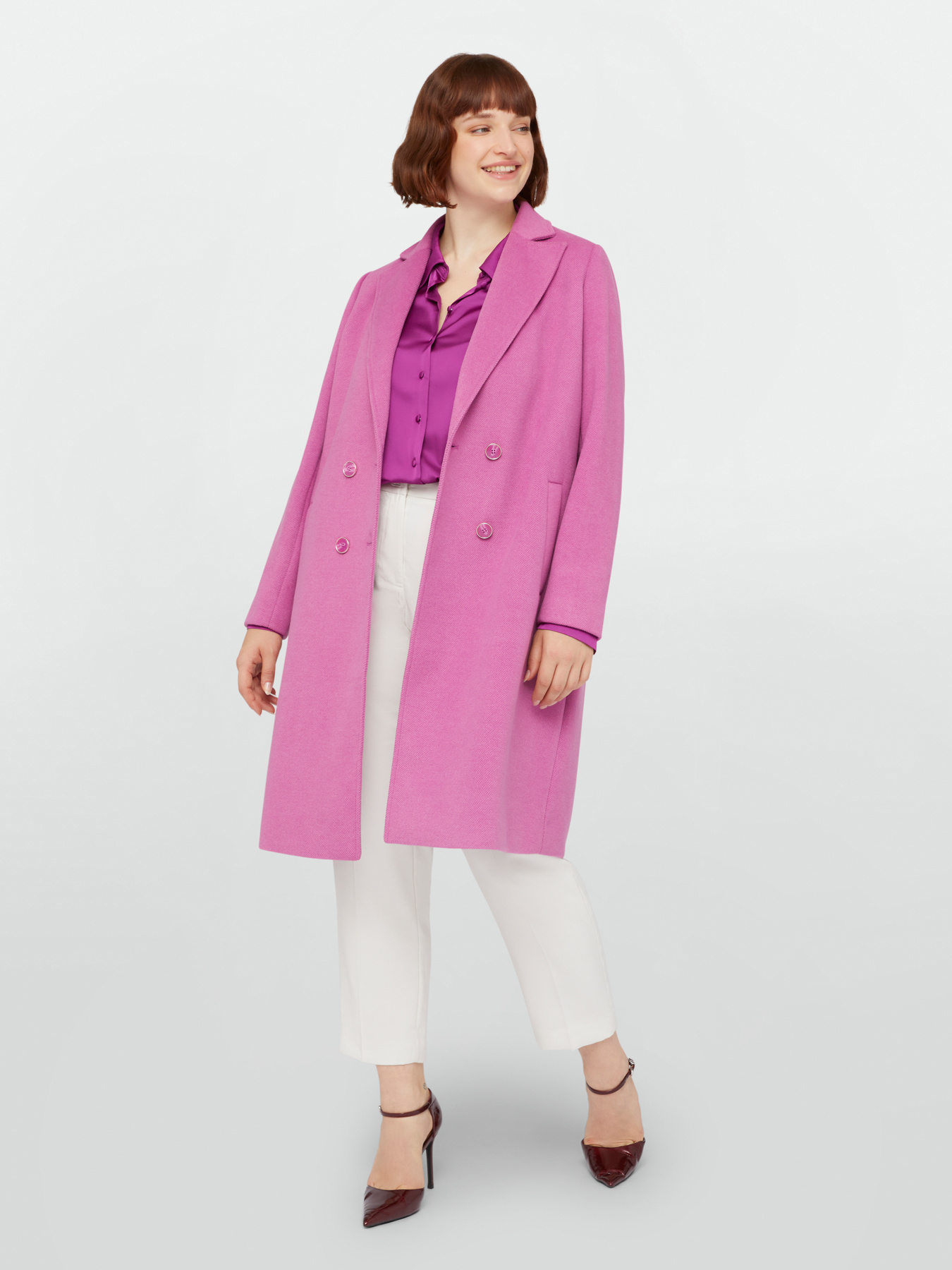 Cappotto rosa con chiusura doppiopetto image number 3