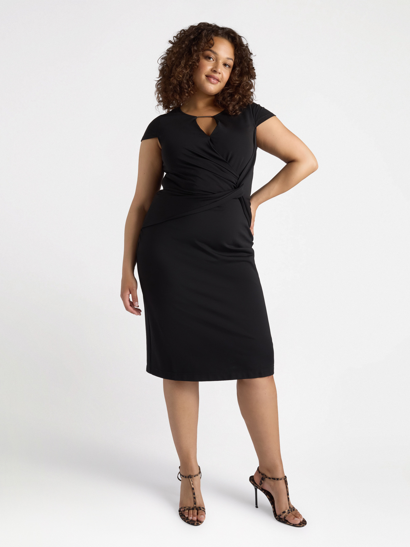 Jersey dress with side knot image number 0