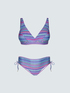 Multicolor print bikini with ties image number 5