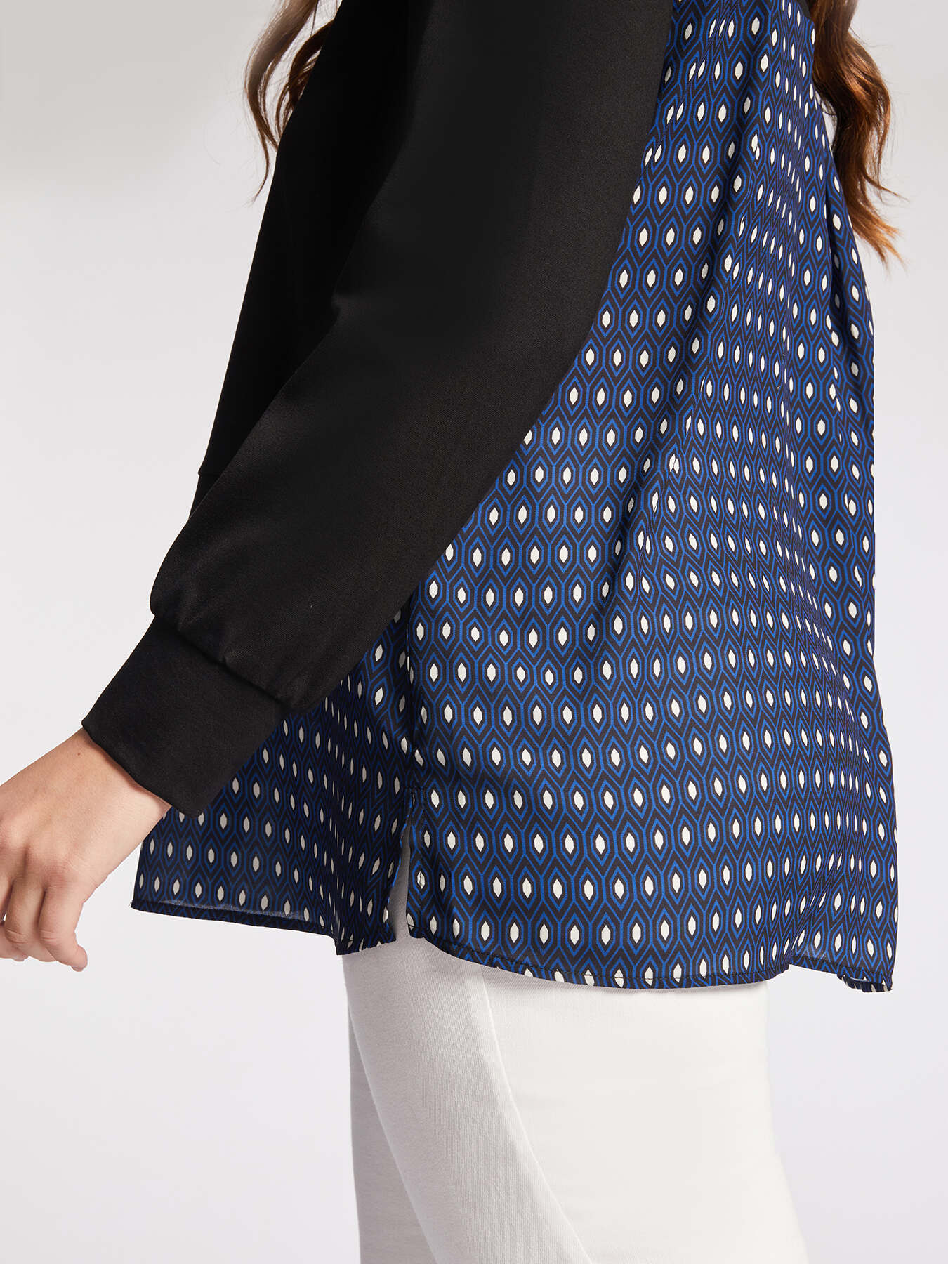 Sudadera con borde de tejido estampado image number 2