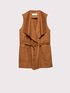 Suede-effect waistcoat with belt image number 3