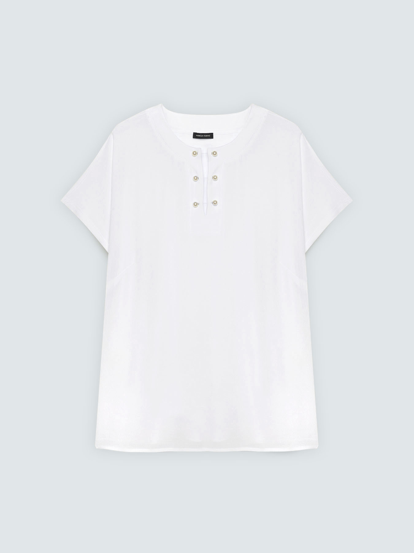 Viscose t-shirt with pearl detail image number 4