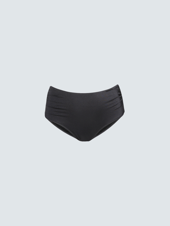Hochgeschnittener Slip mit gerafftem Bund