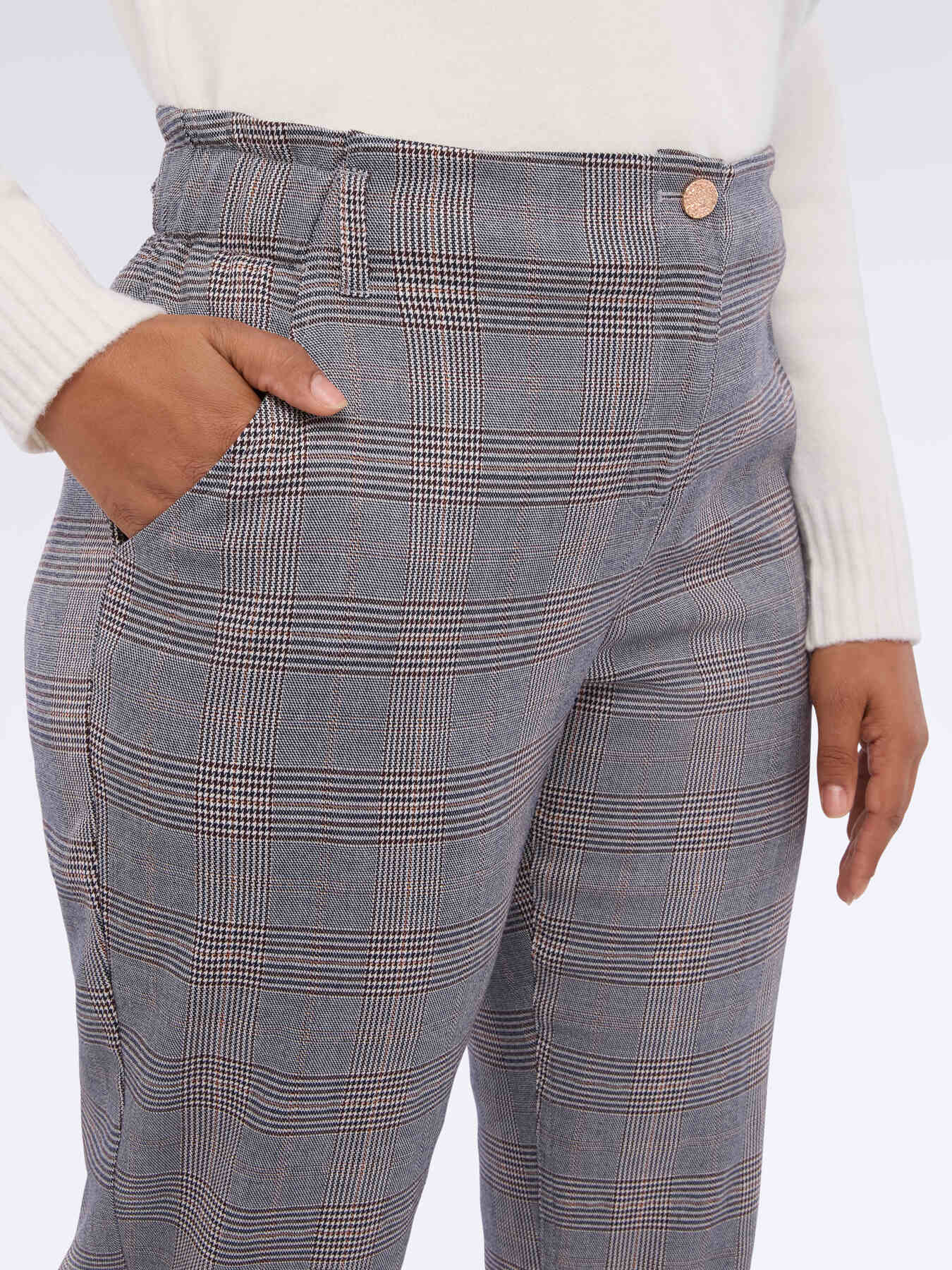 Pantaloni Balloon stampa check image number 3