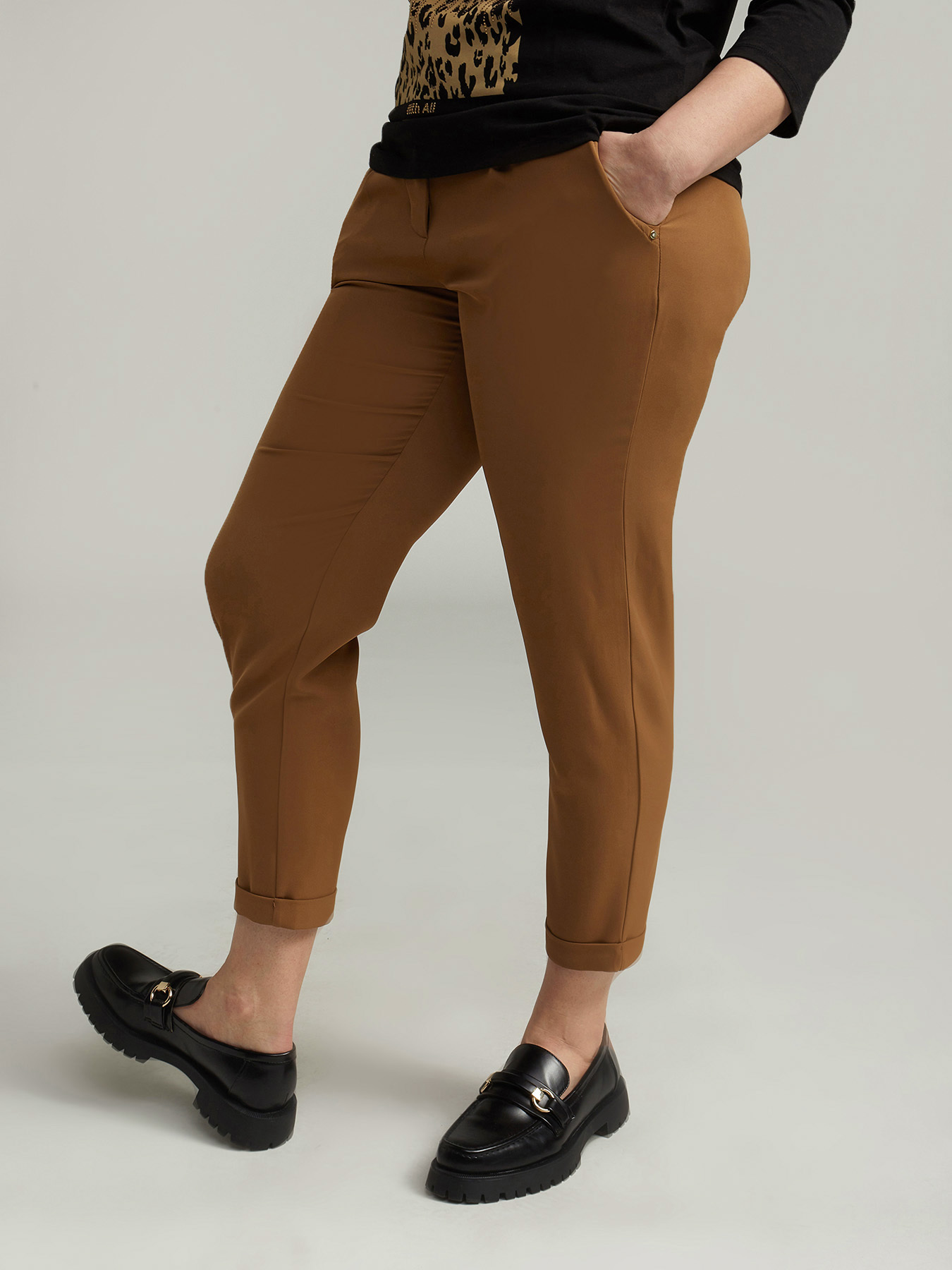 Carrot fit trousers in technical fabric image number 0